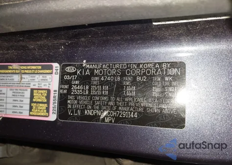 2017 Kia Sportage Ex z USA, uszkodzony, nr VIN KNDPNCAC0H7291144